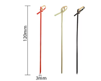 4.7 pouces 12cm nouveau style les plus populaires brochettes de coeur en bambou jetables écologiques Style coréen boucle brochette noeuds