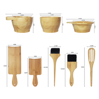 Kit d'outils de teinture pour cheveux en bois de bambou bol de teinte écologique planche à brosse spatule bol de coloration et ensemble de pinceaux