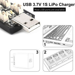 Cargador USB para Baterías LiPo 3.7V/4.20V de 6 Canales para Tiny Whoop Blade Inductrix Micro, Conectores JST 1.25/JST-PH 2.0, Hecho en China - Product Image 2