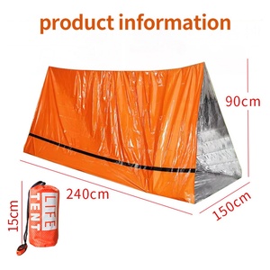 Toldo de Supervivencia para 2 Personas, Color Naranja, Tubo de Emergencia, Tienda de Campaña Impermeable, Material de PE, 2 mm de Grosor, para Camping - Product Image 6