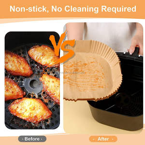 Forros de Papel para Freidora de Aire, Resistentes, Cuadrados de 8 Pulgadas, 125 Unidades, Antiadherentes, Libres de BPA, Impermeables - Product Image 3