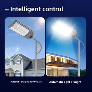 Lampadaire Solaire LED Extérieur Étanche IP65 en ABS pour Jardin, Certifié CE, Lumière du Jour 6000K, Angle de Faisceau 120°, Lampes Solaires pour Route - Product Image 4