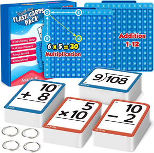 Laminated Math Chart 8.5x11 - Multiplication Table, Division, Addition & Subtraction Poster
