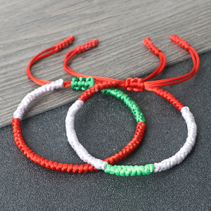 <span class=keywords><strong>Bracelet</strong></span> en fer tressé tendance, motif nœud <span class=keywords><strong>diamant</strong></span>, cordon rouge, accessoires créatifs, couleurs <span class=keywords><strong>de</strong></span> drapeau national simulées - Product Image 3
