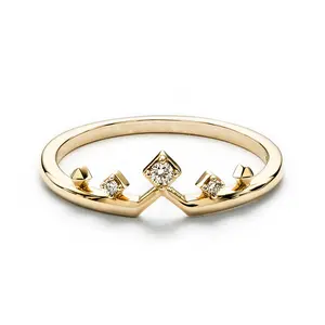 Обручальное кольцо Gemnel из стерлингового серебра 925 пробы 14k из желтого золота с белым бриллиантом