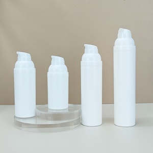 Luxury Plastic PP Airless Pump Bottle 30ml 50ml 80ml 100ml Cylinder <b>Sunscreen</b> Cream Lotion Bottle Packaging With Silver Ring - Product Image 2
