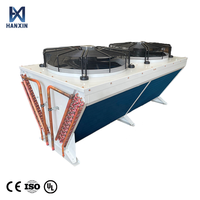 Condenseur sec en forme de V à refroidissement par air, serpentin en cuivre, ailettes en aluminium hydrophiles avec 2 ventilateurs pour chiller HVAC et chambre froide