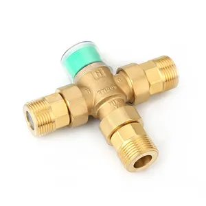 SANIPRO Wholesale Brass Nickel Plated G1 Thermostatic Mixing Valve with Movable Water Inlet and Outlet Interface