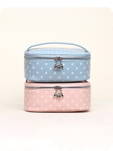 Bolsa de Maquillaje Personalizada con Diseño de Macaron y Puntos de Colores, Bolsa de Viaje para Brochas de Maquillaje y Almacenamiento de Cosméticos - Product Image 3