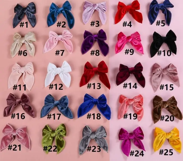 2023 Hot sale Fashion Girls Velvet Hair Bow Clips lovely Hairpins girl Ponytail Holder velvet bow hair clip