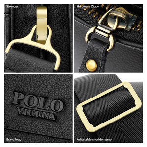 Marca VICUNA POLO, Proveedores Chinos, Bolso <span class=keywords><strong>Bandolera</strong></span> Clásico de Moda, Venta al Por Mayor, MOQ Bajo, Bolso Mensajero de Cuero PU Suave, Negro, para <span class=keywords><strong>Hombre</strong></span> - Product Image 5
