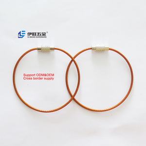 YIWANG - Llavero de Alambre de Acero Inoxidable con Cierre de Rosca Naranja - Product Image 1