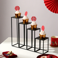 Wedding Birthday Dessert Table Black Display Stand Pastry Cake Serving Tray Party Food Display Rack for Event Decoration