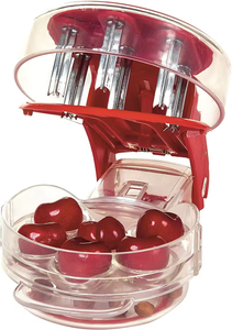 Outil à cerises en plastique pour retirer les noyaux, éplucheur en acier inoxydable, outils multiples pour retirer les noyaux de fruits, pour retirer jusqu'à 6 cerises à la fois - Product Image 5