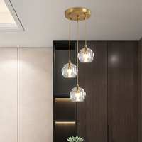 Lustre en cristal post-moderne de luxe léger, style nordique, pour salle à manger, chambre à coucher, tête de lit, escalier duplex, luminaires multi-têtes