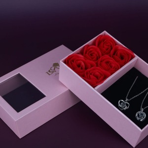 Scatola Porta Gioielli con Rose di Alta Qualità, Decorazione con Fiori Artificiali per Regali - Product Image 5