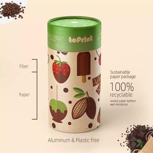 Cajas de Embalaje para Té 100% Libres de Plástico, Tubo de Papel Kraft Reciclado con Logotipo Personalizado, Embalaje Cilíndrico para Té con Relieve para <span class=keywords><strong>Sushi</strong></span> - Product Image 5