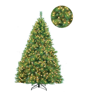 Arbre de Noël artificiel durable de haute qualité avec éclairage LED à économie d'énergie, base autoportante, personnalisable, aspect réaliste, en PVC, pour usage intérieur