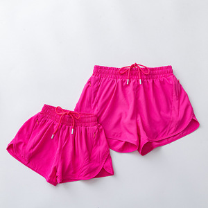 Hot Selling Gym Tennis Parent-Child Sports <b>Short</b> Pants Leopard Print Solid Color Two-Piece Inner Lining <b>Shorts</b> - Product Image 5