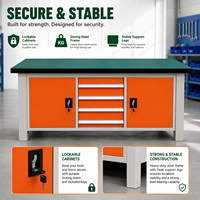 Banc de travail industriel robuste avec plan de travail antistatique ESD, armoire de rangement utilitaire commerciale pour garage, atelier, laboratoire