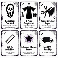 Disfraz de Fantasma de Halloween para Niños y Adultos, Conjunto de Disfraz de Terror con Capucha, Túnica y Daga para Fiestas