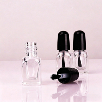 Flacon vide pour vernis à ongles, design personnalisé, en verre, avec bouchon et pinceau intégrés pour l'application du maquillage des ongles