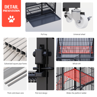 Grande cage à chat multi-niveaux avec double porte, parc à chat robuste en métal pour l'élevage et l'usage domestique