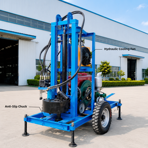 Foreuse de puits d'eau portable compacte de 150 m de profondeur, machine de forage de puits tractable, vente directe usine - Product Image 4
