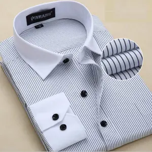 Polyester Langarm Business Work Shirt Formale Herren hemden Kostenlose Probe Voller Großhandels preis Erwachsene Satin Shirts Solid