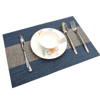 Set de table et sous-verre réutilisables en PVC tissé, résistants à la chaleur, imperméables et anti-huile, de haute qualité