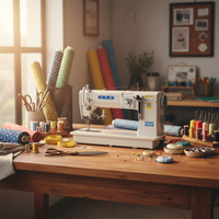 Machine à coudre industrielle domestique à point noué, à bras, à une aiguille, haute vitesse, pour broderie sur bureau