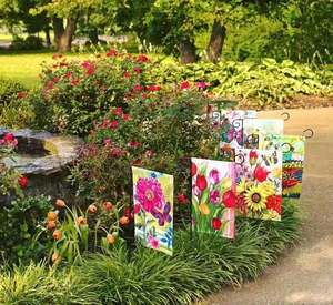 Drapeau de jardin en polyester de haute qualité, personnalisé, imprimé par sublimation double face, écologique, durable, anti-plis, avec design amusant et support métallique - Product Image 3