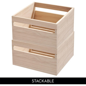 Wooden Storage Box Rectangle No Lid Multi Functional Cabinet Organizer <b>Home</b> Use - Product Image 3
