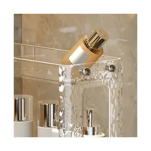 Double Tiers Plastic Bathroom Organizer Shelves Cosmetic Display Cases Vanity Shelf Storage Holder