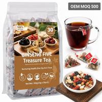 Ginseng Five Treasure Tea Kidney Liver Support <strong>Goji</strong> Mulberry Jujube Pure Natural Blended Health Tea Bags