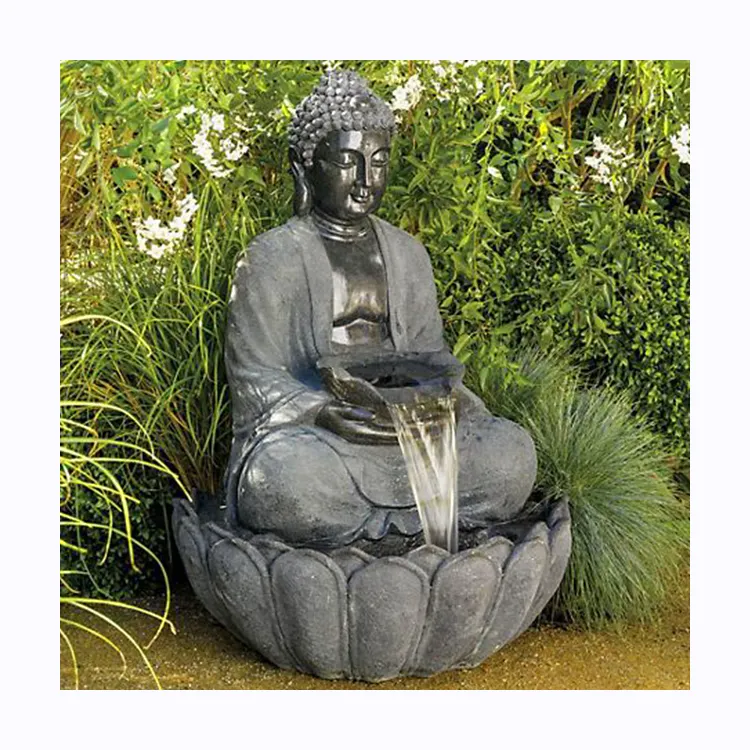 High Quality Large Bronze Water Fountain Meditating Buddha Sculpture For Garden