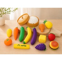 Mainan Set Squishy Makanan Realistis Jumbo Burger Buah Sayuran Tekstur Lambat Mengembang Jagung Pisang Mentimun Jeruk Mainan Pereda Stres