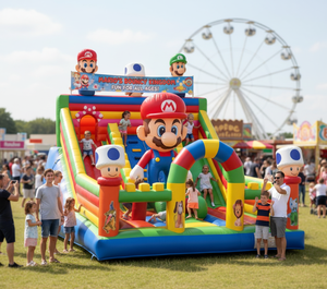 Château gonflable combiné avec toboggan <span class=keywords><strong>Mario</strong></span>, châteaux gonflables avec toboggan, maison de rebond <span class=keywords><strong>Mario</strong></span>, aire de jeux gonflable en plein air pour enfants - Product Image 5