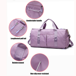 Bolsas de Gimnasio Personalizadas de Poliéster Rosa para Deportes, Bolsa de Viaje Impermeable con Compartimentos para Zapatos y Ropa Mojada, Bolsa de Mano - Product Image 2