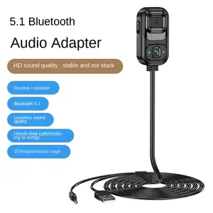 Adaptor AUX BT Nirkabel Baru Penerima Musik BT 5.1 untuk Mobil/Speaker Kabel Penerima BT untuk Panggilan Bebas Genggam dengan Mode Perangkat Ganda