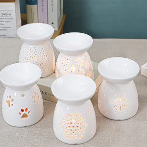 <span class=keywords><strong>Vintage</strong></span> bianco porcellana olio essenziale di aromaterapia bruciatore decorazione per la casa in metallo e supporto in ceramica per candele uso festa di matrimoni - Product Image 2