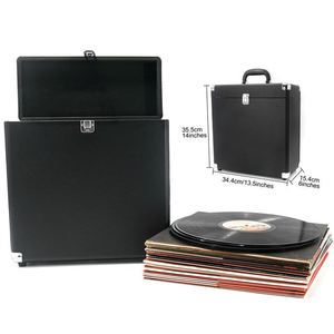 Boîte de rangement pour disques vinyles en cuir, étanche, antichoc, pour collection, boîte de rangement pour tourne-disque, étui de transport pour disques vinyles - Product Image 4