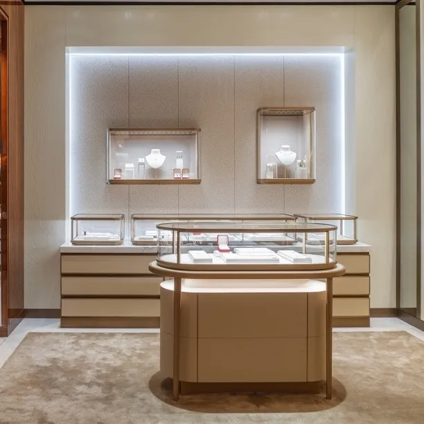 2023 New Design Custom Wooden Jewelry Showcase Display Interior Design