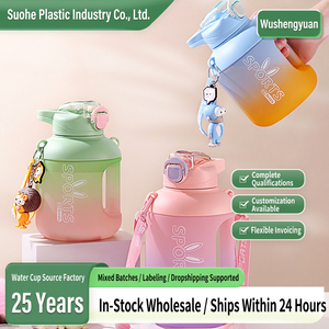 PC Straw <b>Water</b> <b>Bottle</b> Large Capacity with Carry Strap Portable Sports Use - Product Image 4