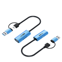 Adaptateur HDTV 2-en-1 USB/Type C Doonjiey, carte de capture MP4 4K, alimentation PD3.0, alliage d'aluminium, streaming en direct, jeux
