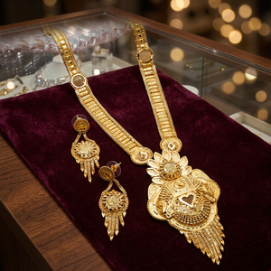 Vente en gros de bijoux longs plaqués or 14K 18K 24K, bijoux fantaisie, bijoux de luxe, bijoux en laiton rempli d'or Oro Joyeria. - Product Image 2