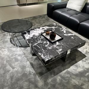 Vente en ligne d'ensemble de meubles de salon table basse moderne bon marché tables basses en marbre noir - Product Image 1