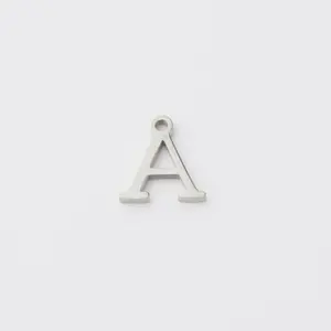 Stainless Steel Large Initial Letter Pendant Charms 26 Big Letter Alphabet 12x11mm for Necklace Bracelet Jewelry Making