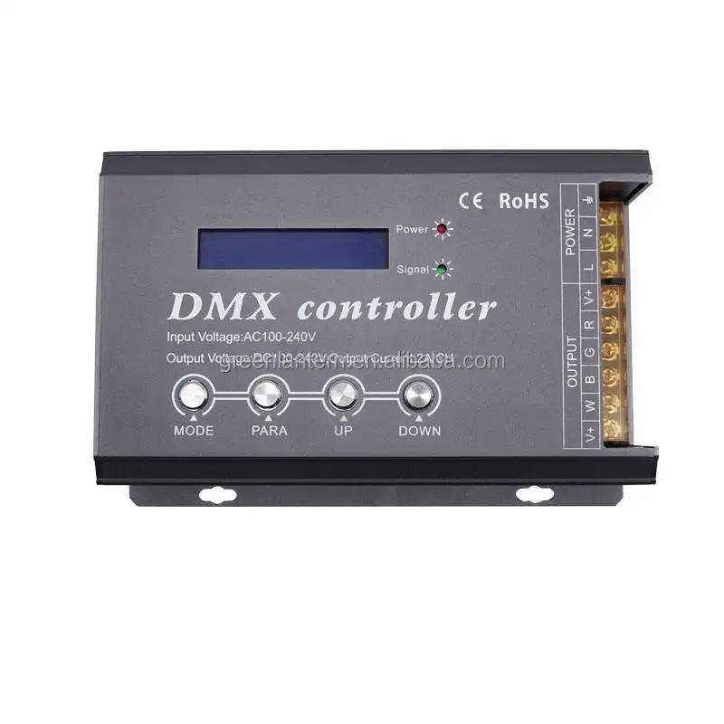 DMX300D AC 110V 220V DMX تحكم Rj45 ضوء التحكم شاشة الكريستال السائل 4 قناة RGBW LED قطاع ضوء مصباح منصة يعتم تحكم