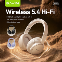BAVIN Headset suara HIFI, Headset Bluetooth 5.4 nirkabel lipat musik perjalanan luar ruangan mode